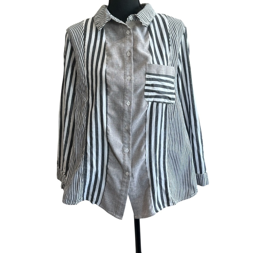 Striped Button-Up Shirt